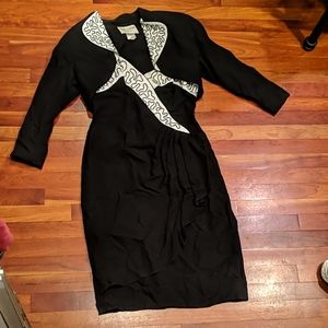Vintage Black Cocktail Dress with matching Shrug